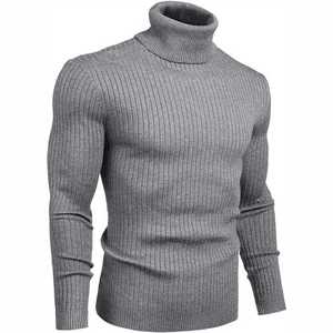 Haute qualité à manches longues hommes pull décontracté col rond sweats automne et hiver chaud hommes tricots Polyester pull - Product Image 3