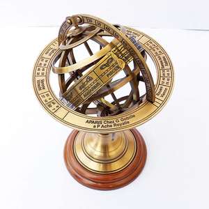 Proveedor al por mayor Estilo antiguo Globo de latón Esfera armilar Globo astrolabio Decoración del hogar y la Oficina - Product Image 3