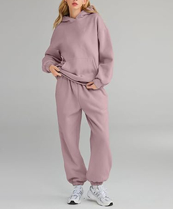 Venta caliente Plus Size Chándal Personalizado OEM LOGO en blanco Puff Imprimir Mujeres streetwear para pantalones de chándal casual Sudadera con capucha de gran tamaño - Product Image 5