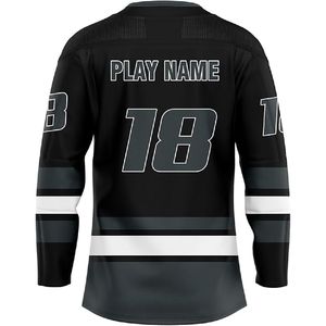 Nouvelle arrivée hommes col en V Sublimation brodé à manches longues personnalisé hommes Hockey sur glace Jersey - Product Image 3