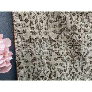 Alfombra Turca Vintage, Alfombra de 3.6x6.2 pies, Alfombra Ikat Marrón Gris - Product Image 4