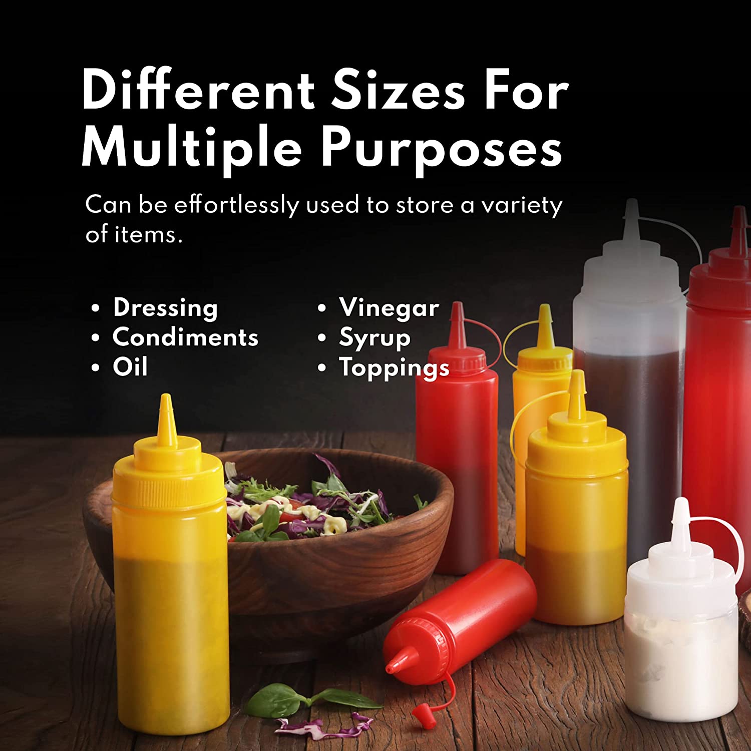 4 Bottiglie Da Spremere 1000 Ml Con Tappo – In Plastica Per Alimenti, Senza BPA, Per Salse E Olio