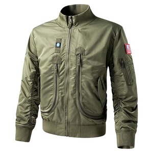 Chaqueta de béisbol de manga larga suelta de moda para hombre con material de plumón con estampado de letras retro para ciclismo al aire libre y viajes - Product Image 2