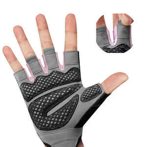 Unisex Spandex <b>Leather</b> Fitness <b>Gloves</b> with Anti-Slip Feature for Outdoor Gym Sports Workout Weightlifting Cycling - Product Image 2