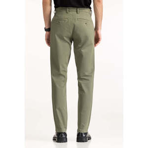Pantalon Chino Slim Fit en Toile Vert Foncé Aviator 100% Coton MN-TRC-SS25-017 Style Formel Coupe Droite Logo Personnalisable sur le Côté - Product Image 4