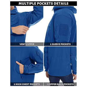 High Quality <b>Winter</b> Men's Softshell Jacket with Stand Collar and Front Logo Customizable Eco-Friendly Breathable - Product Image 4