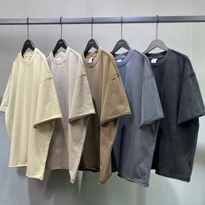 Heavyweight 100% Cotton <b>Oversized</b> Boxy T <b>Shirt</b> for Men Luxury Custom Acid Washed <b>Flannel</b> Plus Size Custom Breathable Printed - Product Image 1