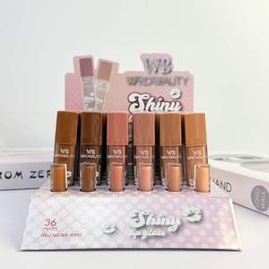 Gloss à lèvres hydratant vegan Warda Beauty, 6 teintes nudes, non collant, rouge à lèvres liquide quotidien, maquillage, emballage personnalisé avec logo - Product Image 1