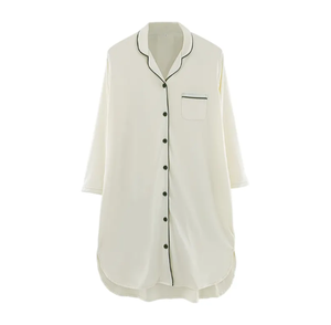 Ensemble de pyjama en dentelle sexy pour femmes, vêtements de nuit, nouvelle arrivée, pyjama en satin avec bordure en dentelle, 100% coton, élégant, séchage rapide, respirant - Product Image 1