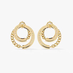 Pendientes de tuerca de diamante cultivado en laboratorio certificado IGI, oro rosa de 14kt, diseño único, cadena moderna, oro blanco para bodas diarias - Product Image 3