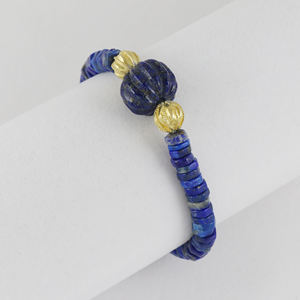 Pulsera de Cuentas de Diseño Moderno, Chapada en Oro con Lapislázuli, Unisex, para Bodas y Fiestas, Excelente Regalo para Mujeres - Product Image 1