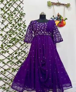 LOOK RICH GEORGETTE TRAVAIL MANUEL ANARKALI ROBE BAS AVEC DUPATTA FORMAL WEAR PRIX DE GROS VÊTEMENT ETHNIQUE - Product Image 6