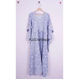 Caftán 100% algodón para mujer, túnica caftán de algodón hecha a mano, caftán bohemio de algodón, talla única, vestido caftán, túnica ecológica, regalo para ella. - Product Image 6