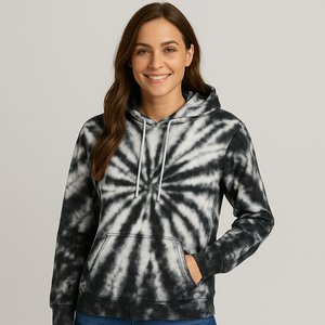 Pull arc-en-ciel Tie Dye avec impression personnalisée de vos propres couleurs Sweat à capuche décontracté en coton à manches longues - Product Image 4