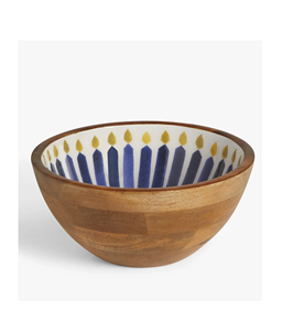 Modern Stylish <b>Wood</b> Round Shaped Serving Bowl with Flower Printed Natural Craft Food Serving Gift Bowl <b>for</b> <b>Sale</b> - Product Image 5