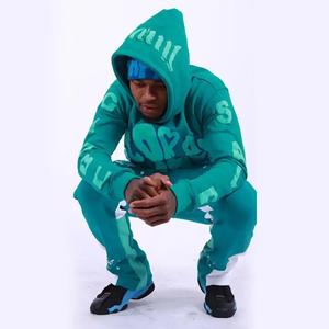 Ensemble survêtement homme surdimensionné personnalisé 2025, molleton de coton lourd, sweat-shirt et jogging imprimés, techniques pour l'hiver - Product Image 2