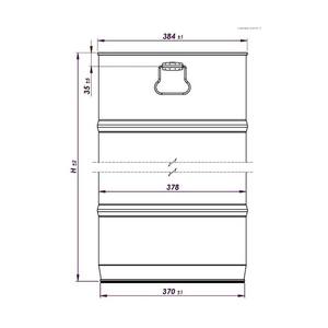 Tambor cilíndrico de acero personalizable de la mejor calidad, diámetro 378 mm, con tapa extraíble y capacidad total de 31 a 70 litros. - Product Image 4