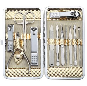 8 PCS Professional Grooming Kit <b>Manicure</b> Pedicure <b>Set</b> Luxurious Travel Case High Quality Stainless Steel Customizable <b>Men</b> Women - Product Image 1
