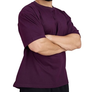 Camiseta de Talla Grande para Hombre, Lisa, de Color Sólido, con Hombros Caídos, Diseño Personalizado, Venta al por Mayor de Fábrica, 100% Algodón, Transpirable y Ecológica - Product Image 1