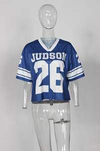 Personalizado de gran tamaño de la sublimación Boxy recortada Jersey Hombres Malla Streetwear Retro American Football Jersey - Product Image 2