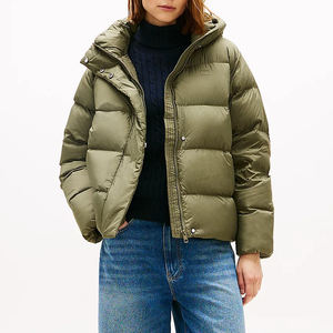 Veste d'hiver en toile tricotée sur mesure, respirante, coupe-vent, écologique, à col montant, taille régulière, pour femme, vente en gros - Product Image 4