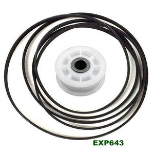 ชุดลูกรอกสายพานเครื่องอบผ้าไฟฟ้า EXP643 สำหรับรุ่น 4400EL2001F 4560EL3001A ผลิตจากพลาสติก ยาง และผ้า จากหนิงโป - Product Image 2