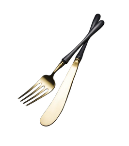 ชุดช้อนส้อมหรูหรา 16 ชิ้น รุ่นลักชัวรี่ ซีรีส์ โกลด์ พร้อมด้ามจับสีดำ จำนวน 4 ชุด - Product Image 4