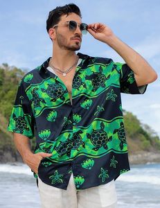 Aloha แขนสั้นผ้าลินินสำหรับผู้ชายเสื้อโปโลคอปกเสื้อพิมพ์ลายดอกไม้เสื้อฮาวายลำลองสำหรับวันหยุดฤดูร้อนชายหาดวันหยุดวันหยุด - Product Image 1