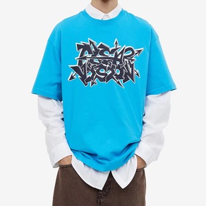 Quality Design 100% Cotton Men T-Shirt High Quality Printing Logo Custom Oversized Mock Neck Heavyweight Quick Dry Breathable - Product Image 1