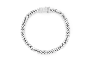 Hip Hop corte redondo Moissanite cubano enlace diamante pulsera plata esterlina oro sólido plateado con GRA certificado precio al por mayor - Product Image 2