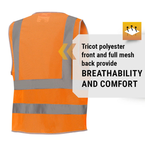 Chaleco de seguridad industrial con logotipo personalizado al por mayor con múltiples bolsillos ropa de trabajo de seguridad reflectante de alta visibilidad - Product Image 4