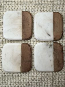 Porte-gobelets et porte-boissons TRADITION HOUSEWARMING Sous-verres ronds en bois marbré Pendaison de crémaillère pour une utilisation Tasses et porte-boissons stylées - Product Image 5