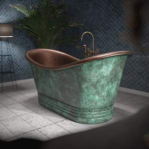 Bañera Redonda de Cobre para Conceptos de Baños de Diseño, que Mejora la Relajación con Curvas Suaves y la Belleza del Metal - Product Image 4