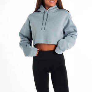 Sudadera con capucha y Top corto personalizado para mujer, sudaderas con capucha informales para mujer, Sudadera con capucha recortada para mujer, transpirable 2026 - Product Image 2
