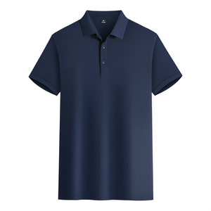 Chemise de golf en tricot de couleur unie avec logo personnalisé, chemise de travail à séchage rapide, polyester uni, impression par transfert thermique, uniforme pour hommes - Product Image 4