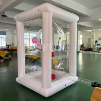 Machine à billets gonflable commerciale en pvc cube de boîte à billets gonflable jeu amusant pour enfants adultes fête