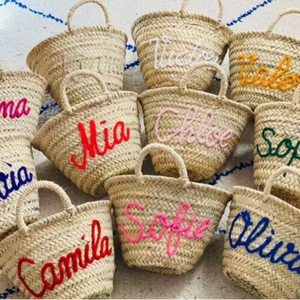 PERSONALIZED BASKET,bridal <b>Shower</b> <b>Bags</b>,customized Straw <b>Bags</b>,custom Beach <b>Bag</b> - Product Image 1