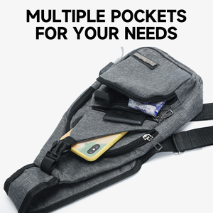 Sacs à bandoulière pour hommes, sacs messager décontractés, sacs de voyage, sacs à bandoulière avec port USB, sac à dos de jour - Product Image 3