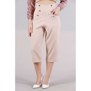 <span class=keywords><strong>Pantaloni</strong></span> da <span class=keywords><strong>Donna</strong></span> TOPSHOW in Crepe di Cotone e Poliestere, Vestibilità Ampia, con <span class=keywords><strong>Bottoni</strong></span> Decorativi e Tasche <span class=keywords><strong>Laterali</strong></span> - <span class=keywords><strong>Pantaloni</strong></span> Rosa Cipria all'Ingrosso - Product Image 2