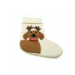 Chaussette de Noël en feutre de laine avec motif de chèvre - Chaussette de Noël en feutre de laine avec motif de chèvre personnalisé - Chaussette de Noël en feutre de laine de qualité supérieure - Product Image 5