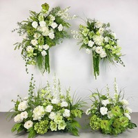 Bruidsbloemen voor op de vloer, moderne Monet-tuin, kunstmatige zijden bloemenarrangement, afneembaar, bosachtige etalage