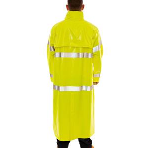 Veste de pluie de sécurité réfléchissante et légère pour hommes, imperméable haute visibilité en PVC et spandex, combinaison imperméable - Product Image 6