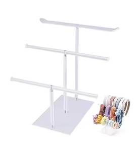 Nuevo Expositor de Joyería de Metal en Forma de T Triple, Estilo Vintage, Ecológico y Multifuncional, Base Blanca para Decoración de Mesa, Anillos y Pendientes - Product Image 1