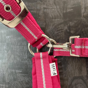 High Quality English Saddle Horse Halter with Veet <b>Fabric</b> Padding Glitter <b>Strip</b> and Curve Shape Cheek Noseband and Headpiece - Product Image 1