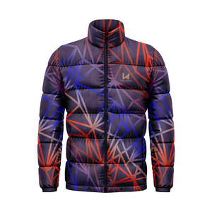 High Quality Unisex Lightweight Waterproof Formal Bomber Turtleneck Winter Quilted Puffer <b>Jacket</b> Custom <b>Heat</b> Transfer Printed - Product Image 4