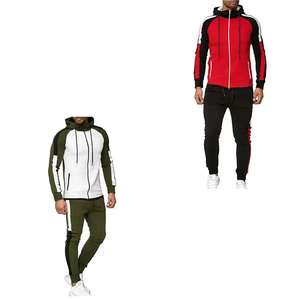 Ensemble de survêtement pour homme OEM, ensembles de vêtements de sport pour la salle de sport et l'entraînement, ensembles de vêtements de sport avec fermeture éclair intégrale pour homme - Product Image 5
