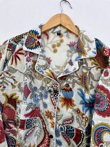 Conjunto de Pijama de Algodón Puro con Estampado Floral Personalizado para Mujer, de Secado Rápido, Cuello en V, Ropa de Dormir Cómoda, Transpirable y de Tela Suave - Product Image 3