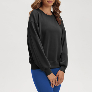 <b>Women's</b> O Neck <b>Sweatshirt</b> <b>For</b> Sale Cotton Fleece <b>Long</b> Sleeve Lightweight Winter Fashion Casual Wear Ladies <b>Sweatshirt</b> - Product Image 3