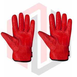 Gants de sécurité au travail en cuir rouge Durable Split Cowhide Dragonne réglable Construction industrielle Utilisation sans silicone - Product Image 4