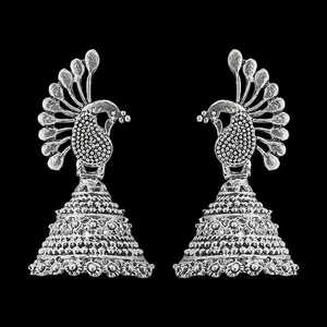 เครื่องประดับนกยูงวินเทจต่างหูสตั๊ด1311559ชุบเงินน้ำหยดเพชรเพทายหินทองสำหรับการหมั้น - Product Image 1
